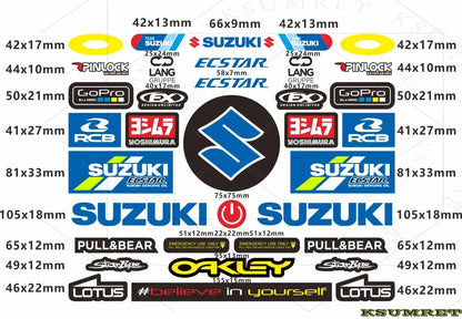 Vinyl Suzuki GSX Yoshimura Sticker Set Tank Logo | Sticker Master Sticker Master