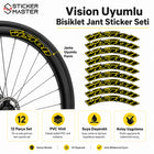 Vision Uyumlu Bisiklet Jant Sticker Seti | Premium Çıkartma