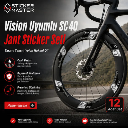 Vision Uyumlu SC 40 Bisiklet Jant Sticker Seti ads