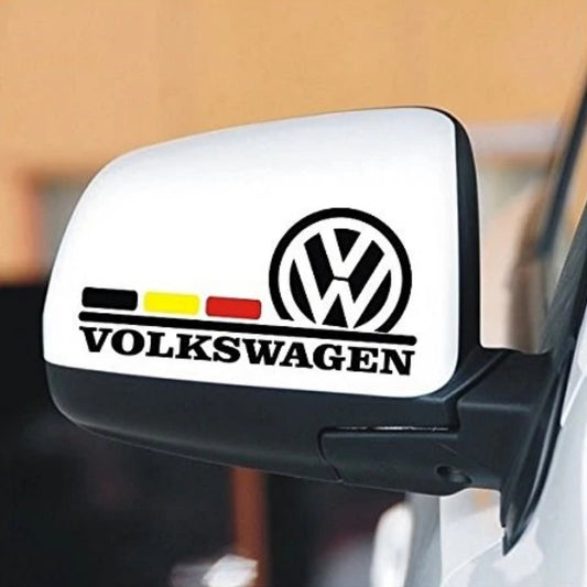 Sticker Master Volkswagen Yan Ayna Sticker Seti – Alman Bayrak Şeritli, Suya & UV’ye Dayanıklı (2 Adet)
