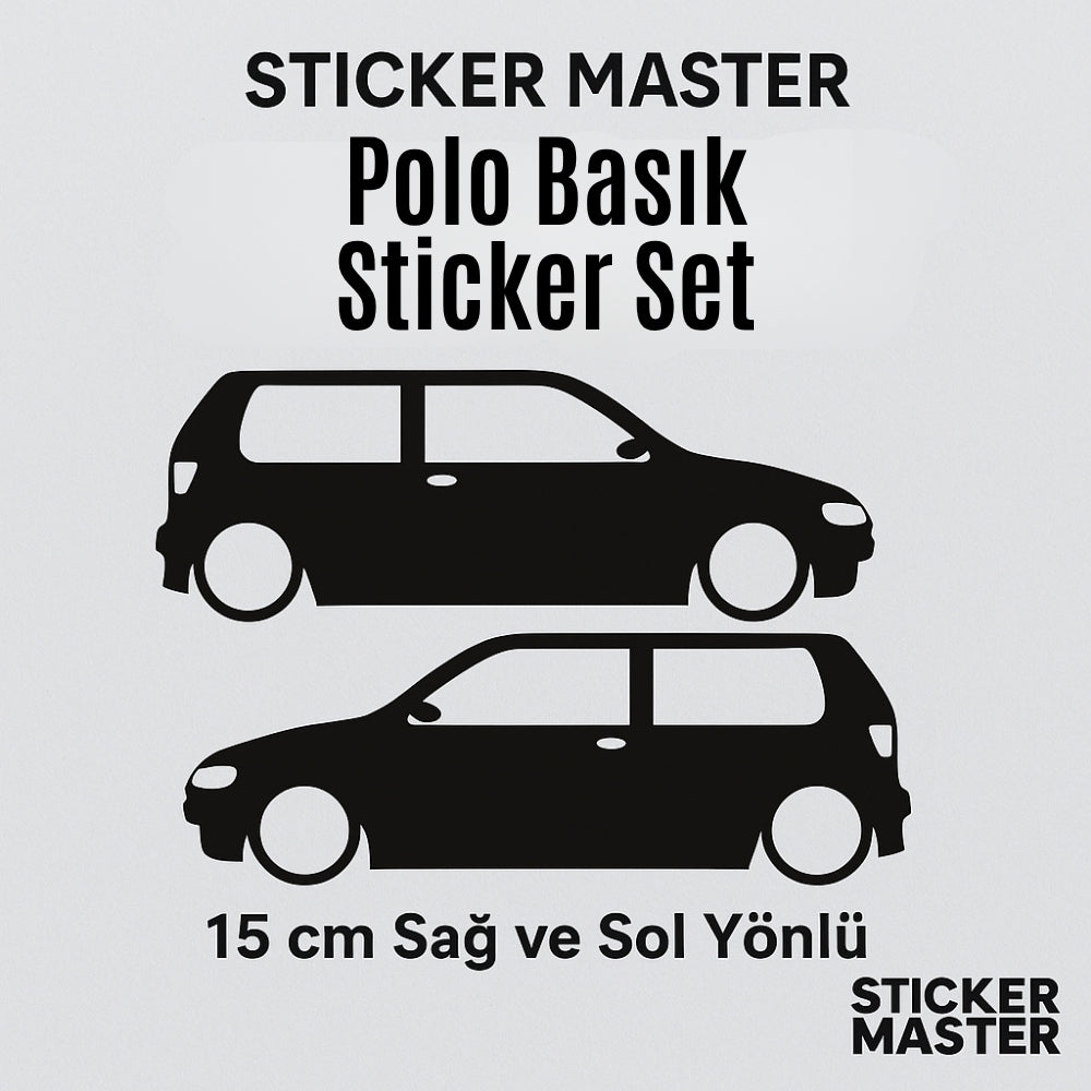 Sticker Master Polo Siluet Sticker Seti – 15 cm Sağ ve Sol Yönlü Araç Etiketi