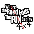 Sticker Master “Where The Road Ends The Fun Begins” 4x4 Sticker Seti | Off-Road, Motor, Kask, Araba, Laptop İçin Dayanıklı Etiket Decal