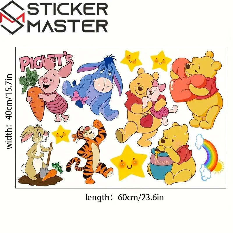 Disney Winnie the Pooh Sticker Seti | Pooh, Tigger ve Piglet Duvar Dekoru - Sticker Master