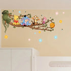 Winnie the Pooh Sticker | Ağaç Dalında Oturan Sevimli Ayı ve Arkadaşları (60x30 cm)
