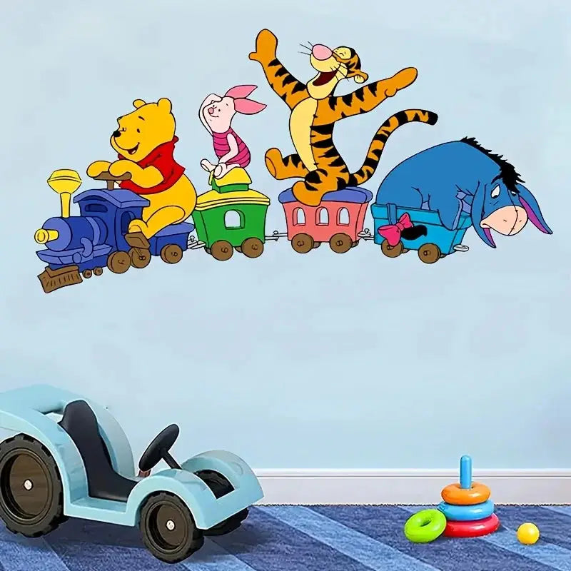Winnie the Pooh Sticker | Sevimli Ayı ve Arkadaşları Tren Dekoru (58x33 cm) - Sticker Master