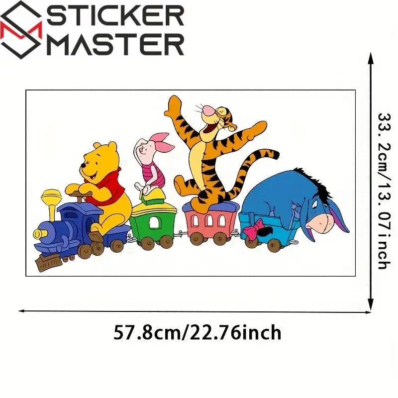 Winnie the Pooh Sticker | Sevimli Ayı ve Arkadaşları Tren Dekoru (58x33 cm) - Sticker Master