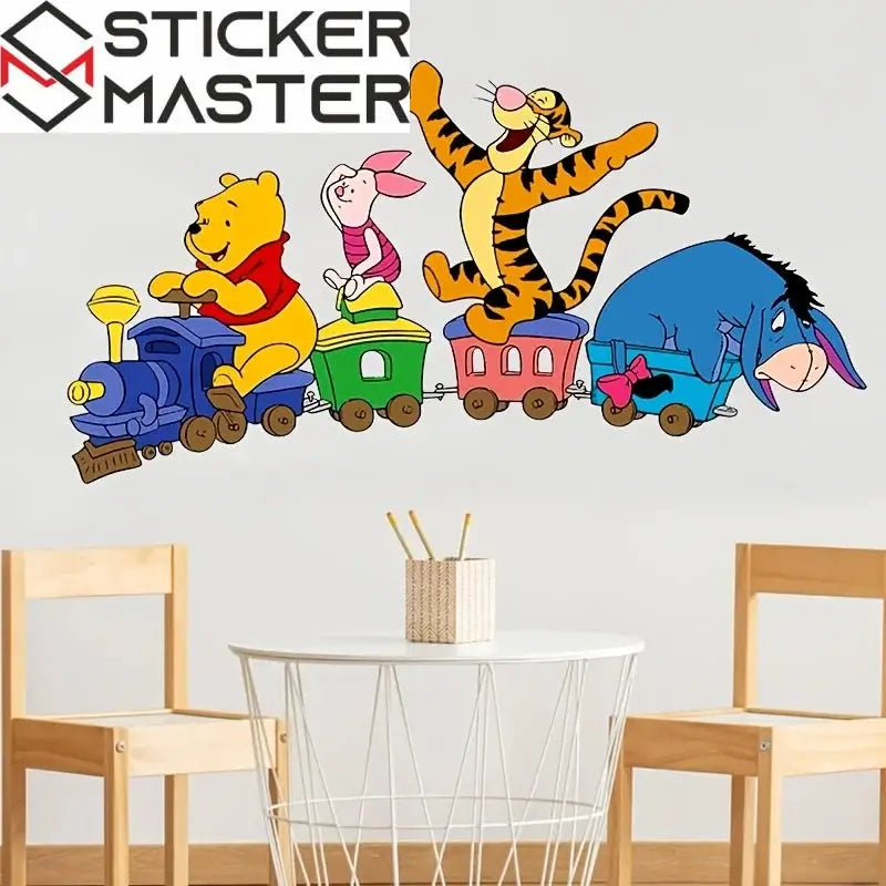 Winnie the Pooh Sticker | Sevimli Ayı ve Arkadaşları Tren Dekoru (58x33 cm) - Sticker Master