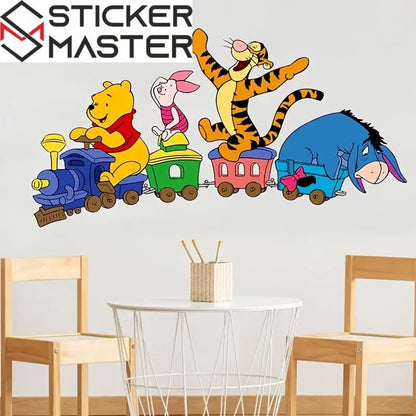 Winnie the Pooh Sticker | Sevimli Ayı ve Arkadaşları Tren Dekoru (58x33 cm) - Sticker Master