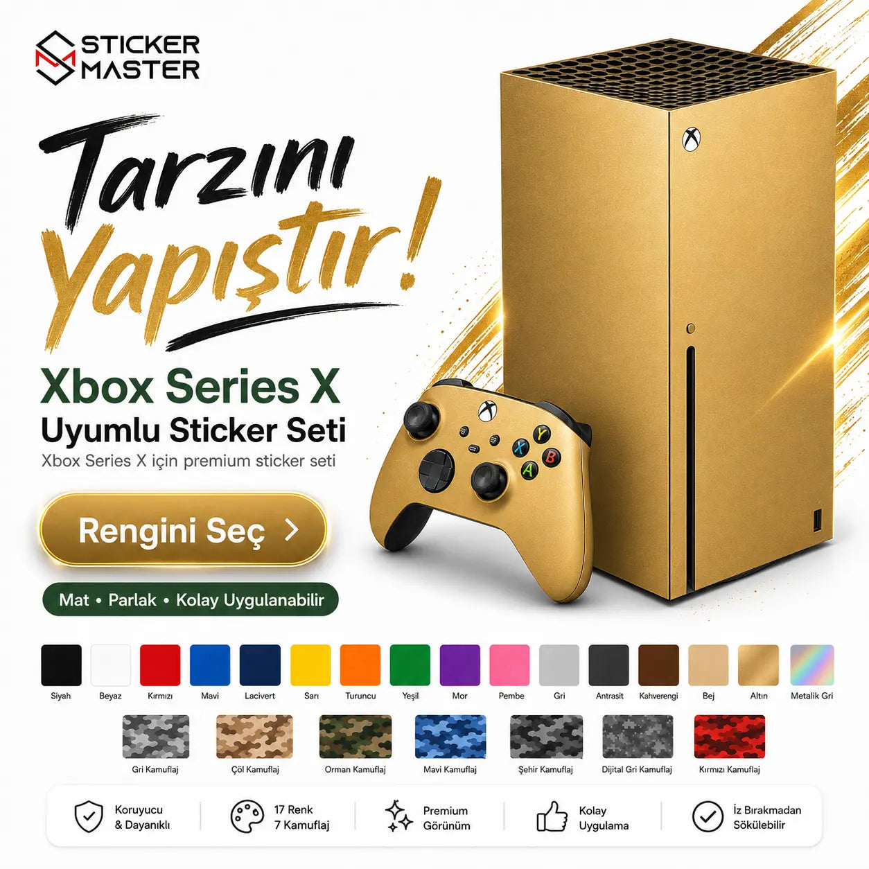 Xbox Series X Console Uyumlu Konsol Sticker Seti detaylar