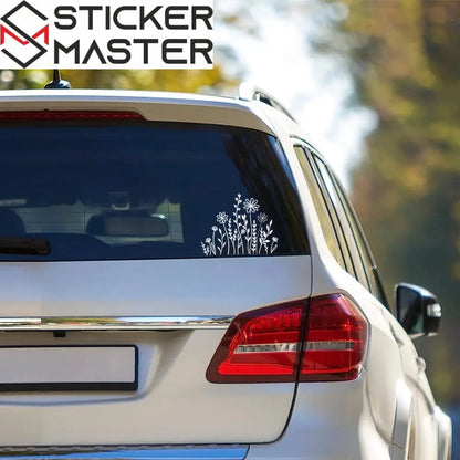 Wildflowers Boho Fun Reflective Car Vinyl Sticker, Plant Lover Gift Idea, Bumper Sticker, Car Sticker, Decorative Car Window Decal 15.24 cm Sticker Master