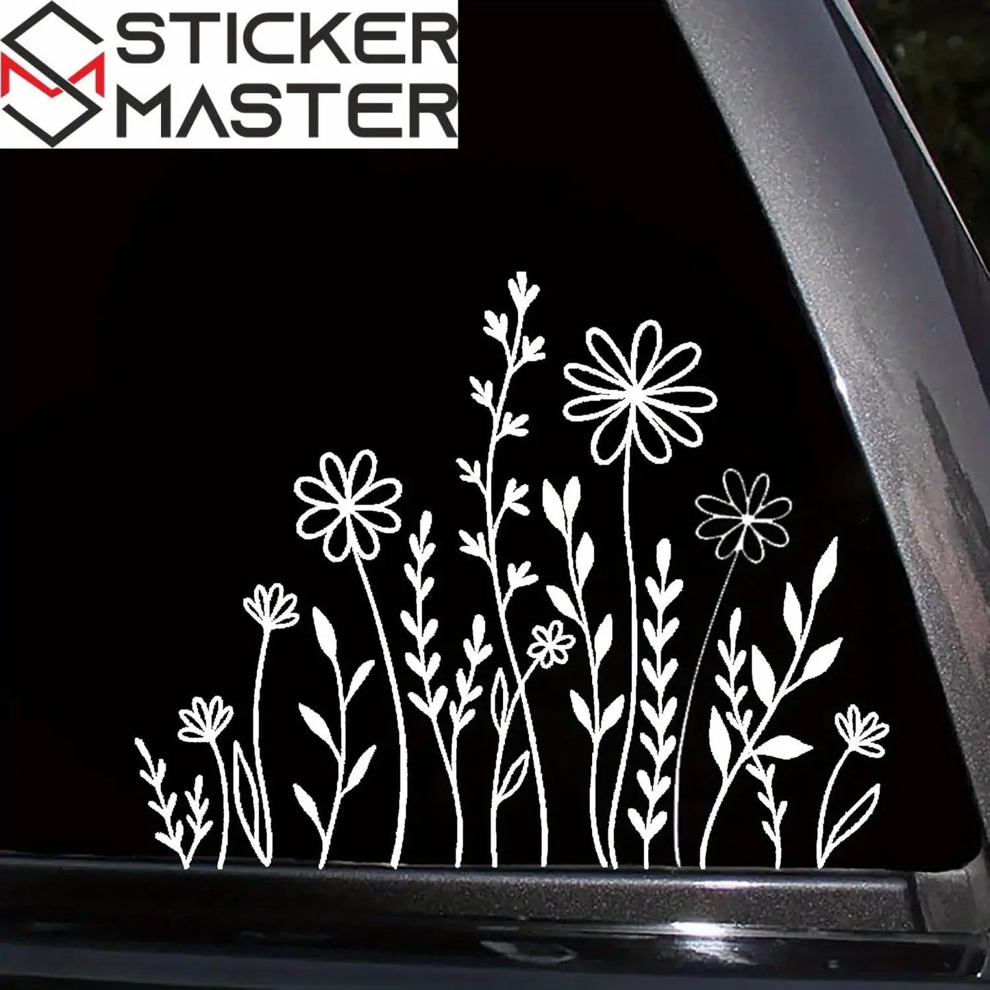 Wildflowers Boho Fun Reflective Car Vinyl Sticker, Plant Lover Gift Idea, Bumper Sticker, Car Sticker, Decorative Car Window Decal 15.24 cm Sticker Master