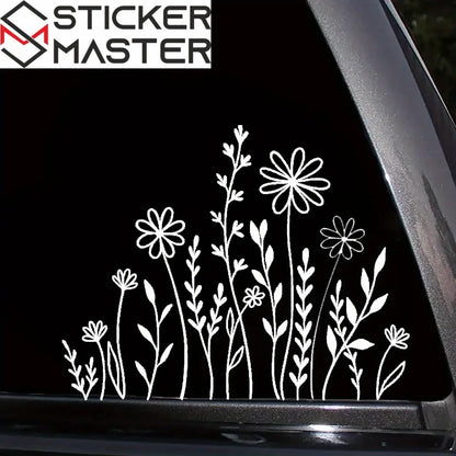Wildflowers Boho Fun Reflective Car Vinyl Sticker, Plant Lover Gift Idea, Bumper Sticker, Car Sticker, Decorative Car Window Decal 15.24 cm Sticker Master