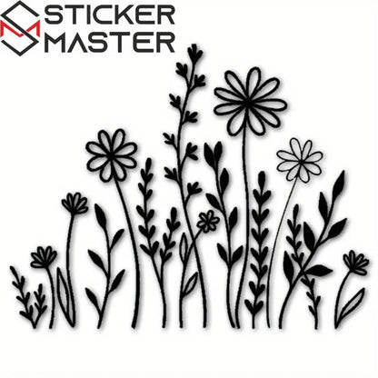 Wildflowers Boho Fun Reflective Car Vinyl Sticker, Plant Lover Gift Idea, Bumper Sticker, Car Sticker, Decorative Car Window Decal 15.24 cm Sticker Master
