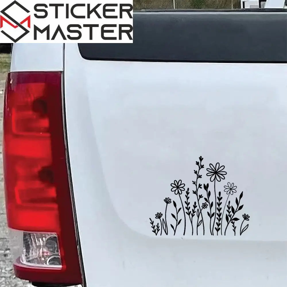 Wildflowers Boho Fun Reflective Car Vinyl Sticker, Plant Lover Gift Idea, Bumper Sticker, Car Sticker, Decorative Car Window Decal 15.24 cm Sticker Master