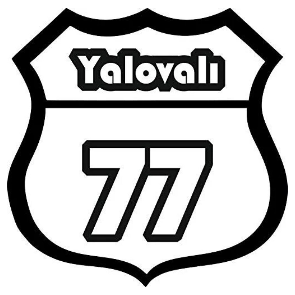 Sticker Master Yalovalı 77 Motor, Kask, Laptop, Araba, Oto Araç İçin Dayanıklı Etiket Decal 12 Cm