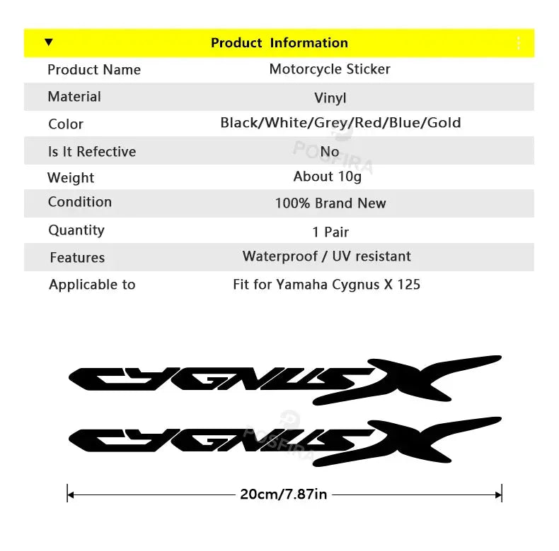 Yamaha Cygnus X 125 Sticker Seti Renkli Vinil Çıkartma | Sticker Master Sticker Master