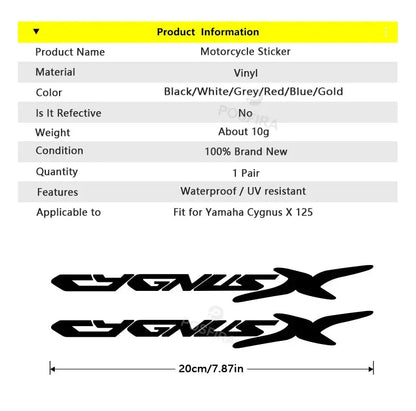 Yamaha Cygnus X 125 Sticker Seti Renkli Vinil Çıkartma | Sticker Master Sticker Master