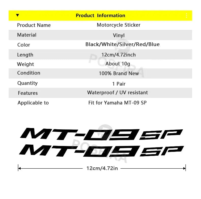 Yamaha MT-09 Sticker Yan Grenaj SP Logo Seti | Sticker Master - Sticker Master