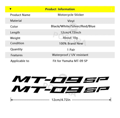 Yamaha MT-09 Sticker Yan Grenaj SP Logo Seti | Sticker Master - Sticker Master