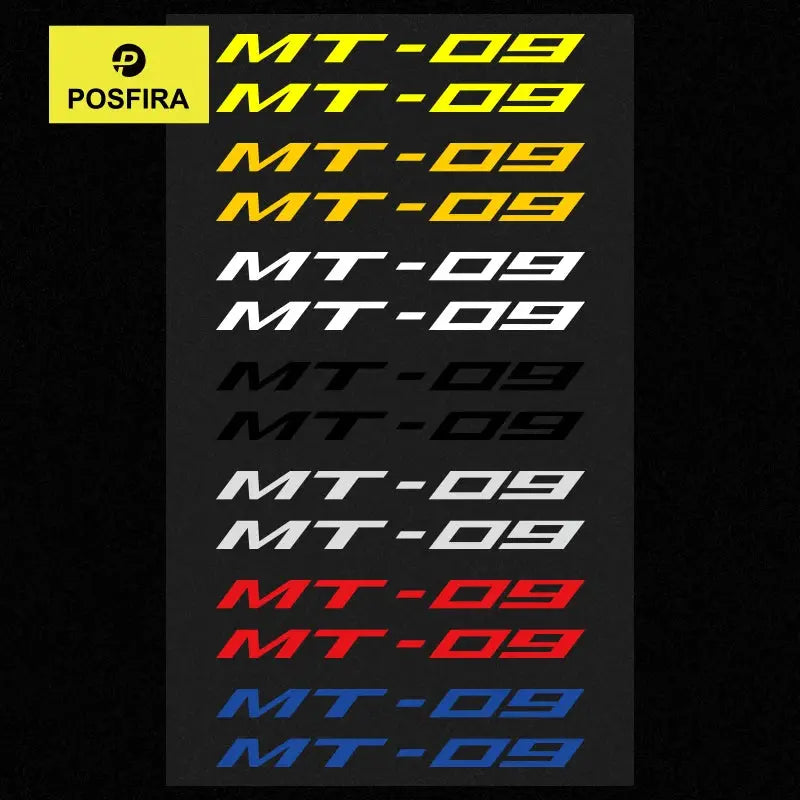 Yamaha MT-09 Sticker | 2014-2025 Tüm Kasalar İçin Jant ve Grenaj Yazısı (Çift) Sticker Master
