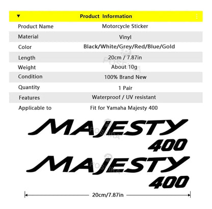 Yamaha Majesty 400 Sticker Grenaj Yazısı Logo Seti | Sticker Master - Sticker Master