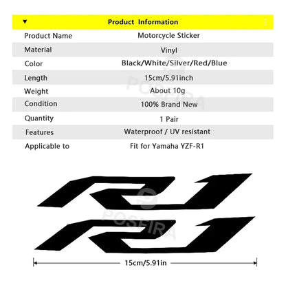 Yamaha R1 Sticker YZF Grenaj ve Depo Yazısı | Sticker Master - Sticker Master
