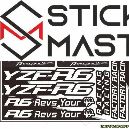 Yamaha R6 Sticker Seti | YZF-R6 ve Supersport Logo Decal Kiti (Su Geçirmez) Sticker Master