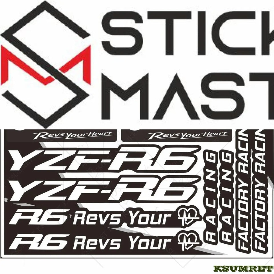 Yamaha R6 Sticker - YZF ve Logo Seti Motosiklet Çıkartma – Sticker Master