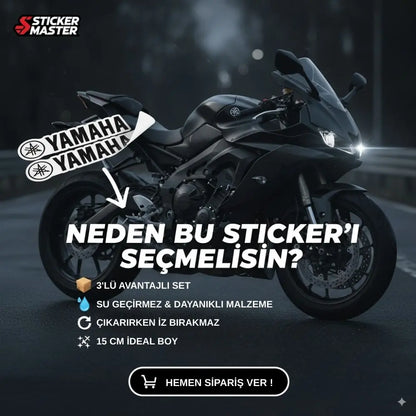 Sticker Master 3 Adet Yamaha Araç Sticker Seti - 15 Cm Motor Çıkartma Etiket - Sticker Master