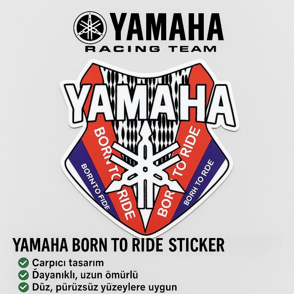 Sticker Master Yamaha Born To Ride Sticker Motor Çıkartma Etiket - 15 Cm