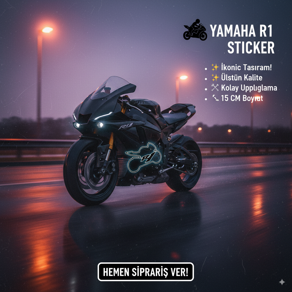 Sticker Master Yamaha R1 Sticker Motor Çıkartma Etiket 15 Cm