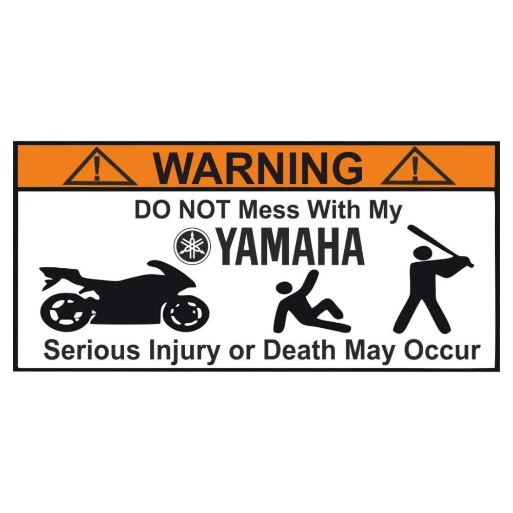 Sticker Master Yamaha’ma Dokunma Sticker – 15 cm Uyarı Temalı Mizahi Etiket