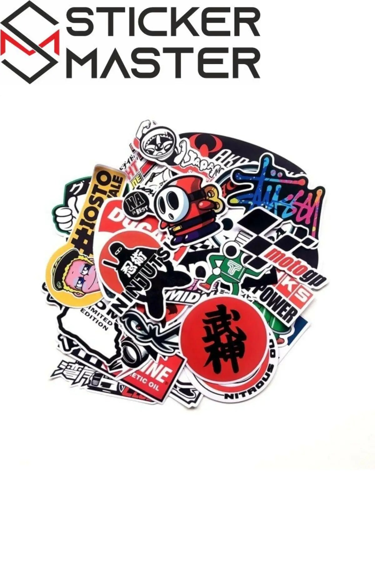 Sticker Master 40 Adet Cartoon Sticker Seti - Su Geçirmez & Dayanıklı Vinil Decal Etiket - Laptop, Motor, Kask, Kaykay, Bisiklet İçin Eğlenceli Çıkartmalar - Sticker Master