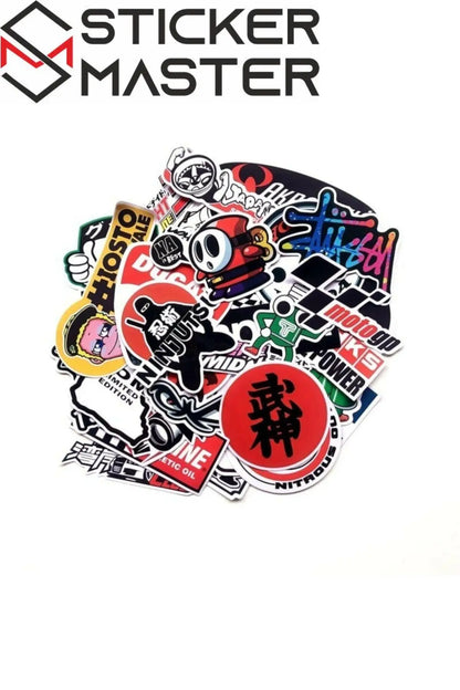 Sticker Master 40 Adet Cartoon Sticker Seti - Su Geçirmez & Dayanıklı Vinil Decal Etiket - Laptop, Motor, Kask, Kaykay, Bisiklet İçin Eğlenceli Çıkartmalar - Sticker Master