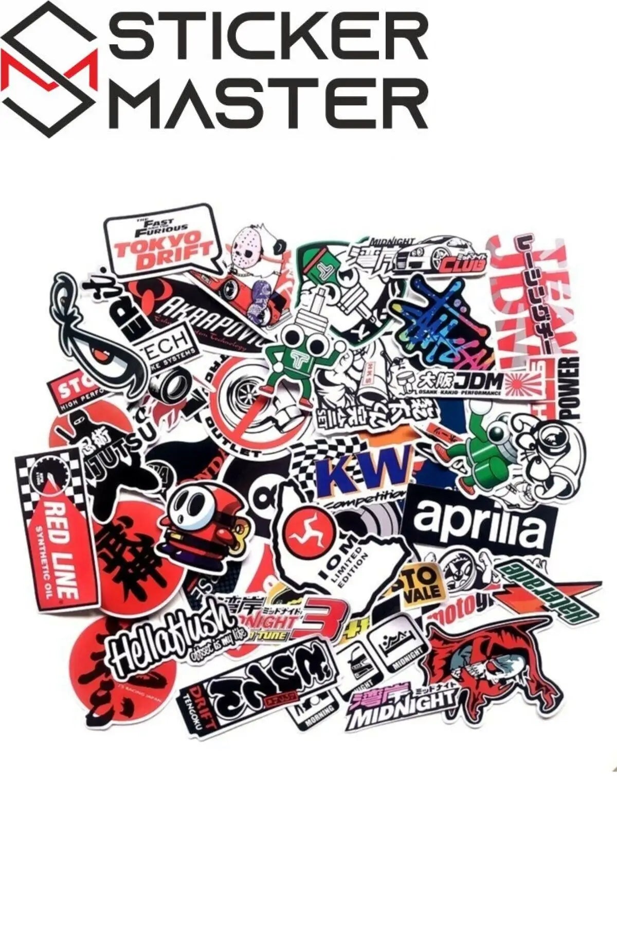 Yarış Sticker Seti (40 Adet) Motor & Kask Çıkartma - Sticker Master