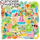 Yaz Tatili Sticker Seti | 50 Parça Plaj & Deniz Paketi | Sticker Master