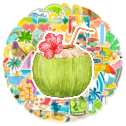 50’li Yaz Tatili Plaj Sticker Seti | Sticker Master - Sticker Master