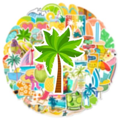 50’li Yaz Tatili Plaj Sticker Seti | Sticker Master - Sticker Master