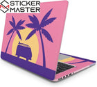 Yaz Temalı Laptop Sticker Palmiye ve Karavan Tasarımı | Sticker Master