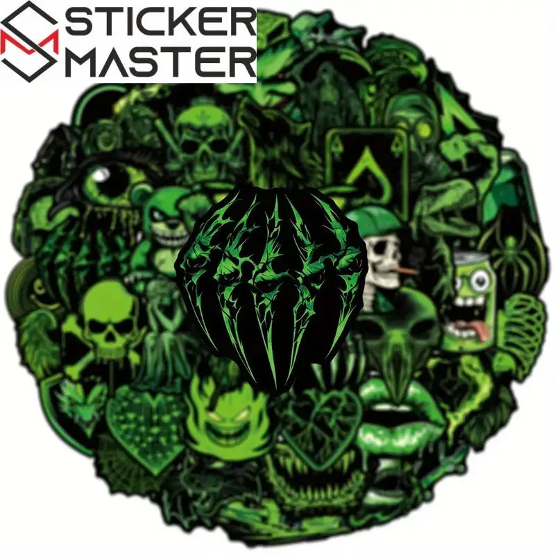 Master Tech Sticker Green Sticker Pack (50 Pieces) | Monster & Graffiti - Sticker Master