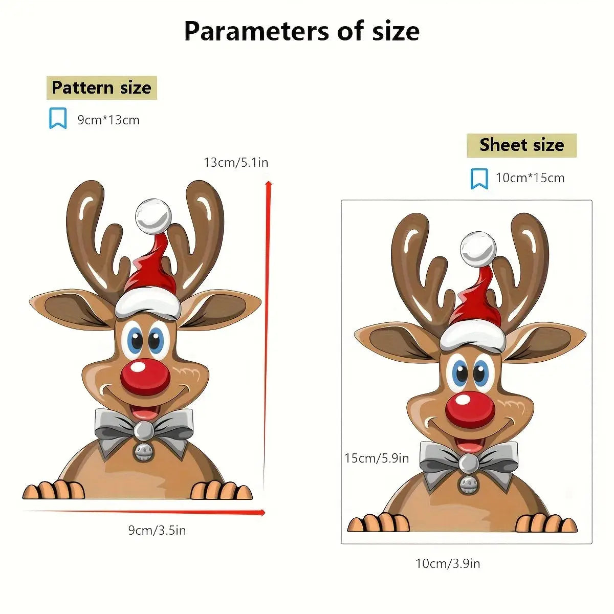 Yılbaşı Araba Sticker | Noel Baba Şapkalı Geyik Cam Dekoru Sticker Master