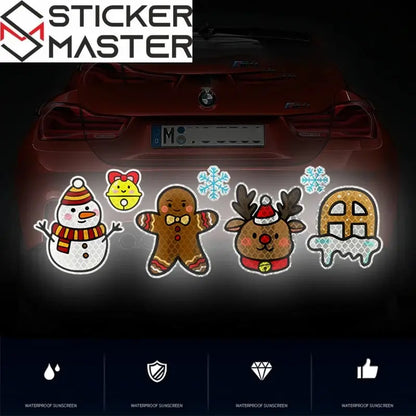 Yılbaşı Araç Sticker Seti | Çizik Kapatıcı Noel Baba ve Kardan Adam Figürleri Sticker Master