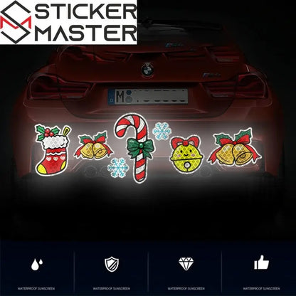 Yılbaşı Araç Sticker Seti | Çizik Kapatıcı Noel Baba ve Kardan Adam Figürleri Sticker Master