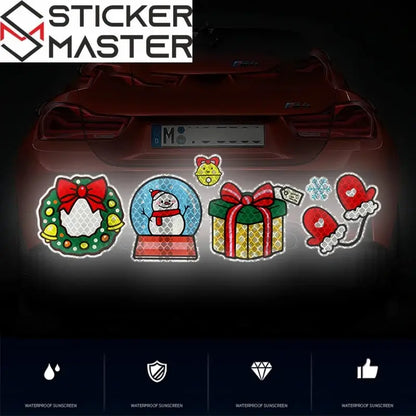 Yılbaşı Araç Sticker Seti | Çizik Kapatıcı Noel Baba ve Kardan Adam Figürleri Sticker Master