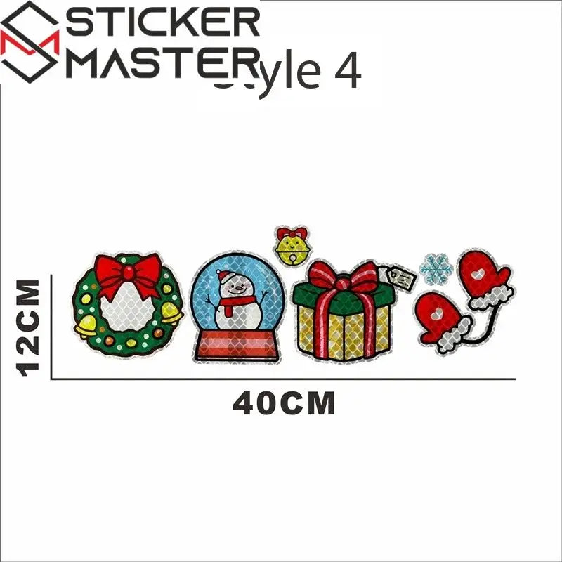 Yılbaşı Araç Sticker Seti | Çizik Kapatıcı Noel Baba ve Kardan Adam Figürleri Sticker Master