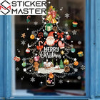 Yılbaşı Cam Sticker | Noel Baba ve Çam Ağacı Vitrin Dekoru (42cm)