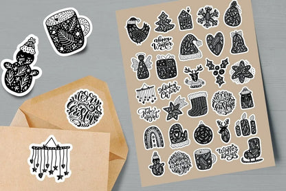 30 Adet Yılbaşı Christmas JDM Araba Stickers Motor Bisiklet Laptop Sticker Etiket Çıkartma Sticker Master