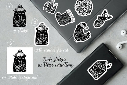 30 Adet Yılbaşı Christmas JDM Araba Stickers Motor Bisiklet Laptop Sticker Etiket Çıkartma Sticker Master