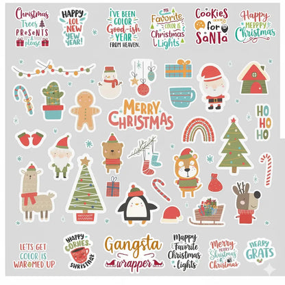 100 Adet Yılbaşı Christmas Sticker Seti  Sticker Master