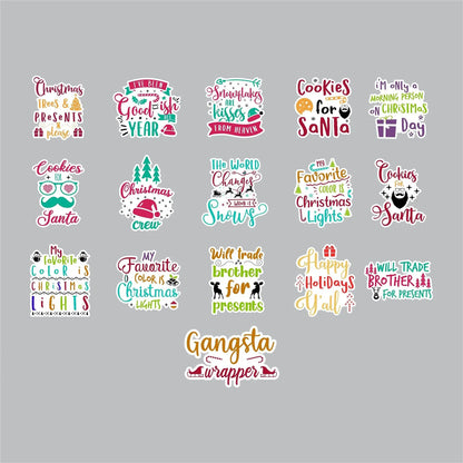 100 Adet Yılbaşı Christmas Graffiti JDM Araba Stickers Motor Bisiklet Laptop Sticker Etiket Çıkartma